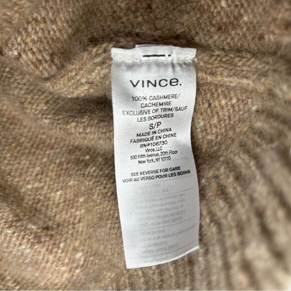 Vince neutral 100% cashmere double seam knit crewneck sweater women’s size small - Picture 9 of 9